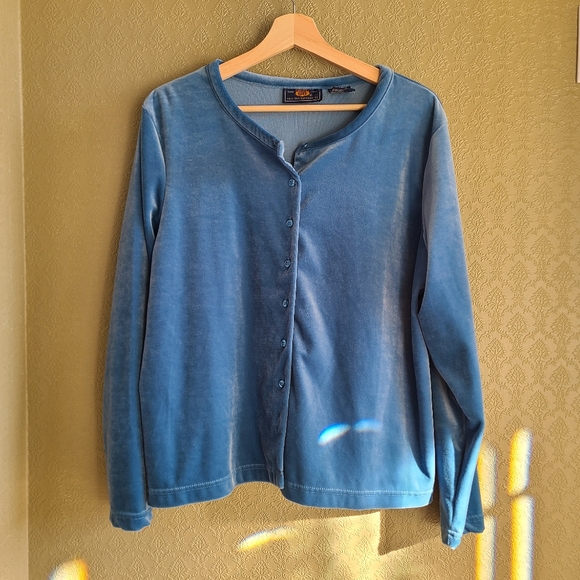 Blue Velvet Route66 Cardigan - Picture 1 of 3